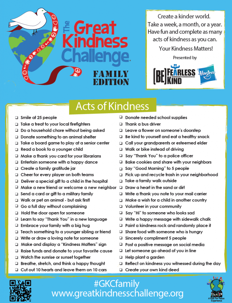 Garibaldi Grade School Taking the Great Kindness Challenge this week