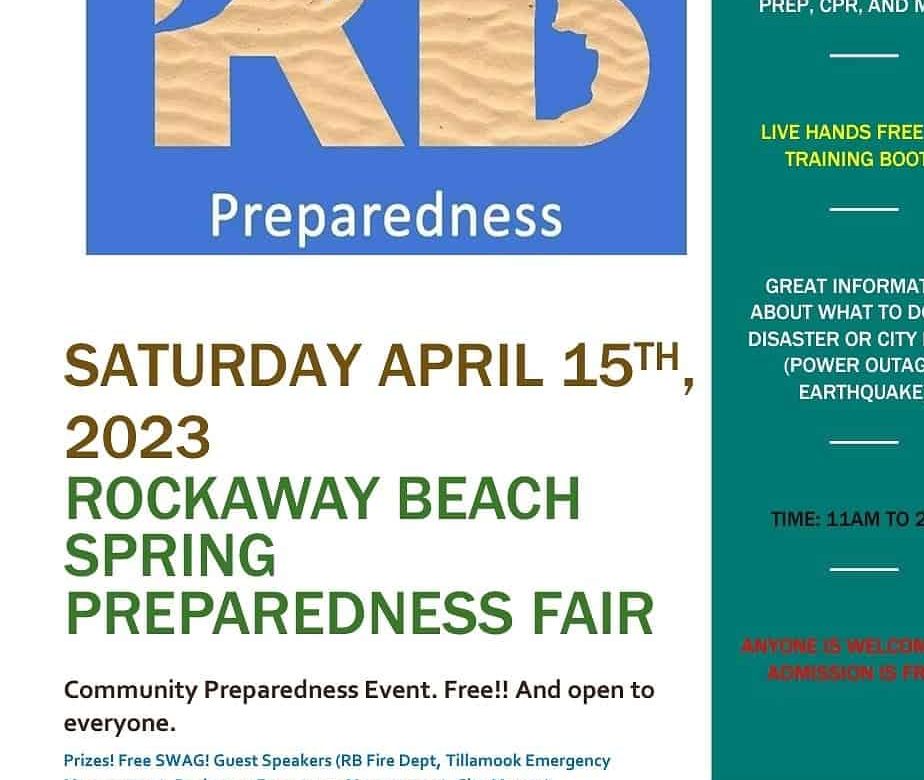 ROCKAWAY BEACH PREPAREDNESS FAIR SATURDAY APRIL 15th At NEAH-KAH-NIE ...