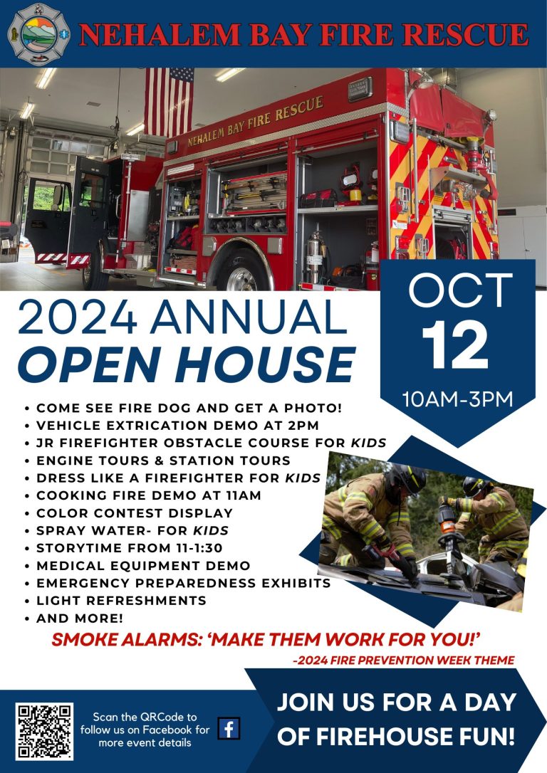 NEHALEM BAY FIRE & RESCUE OPEN HOUSE & SAFETY FAIR OCT. 12TH